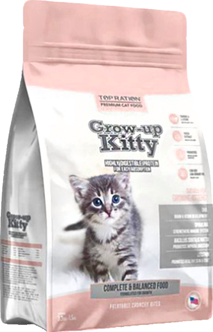 TOP RATION Grow up Kitty 幼齡貓特調成長飼料, 鮭魚 + 雞肉 + 鯷魚 + 鯖魚 + 沙丁魚, 1.5kg, 1袋