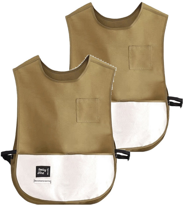 防潑水馬甲圍裙, 卡其色, 2個