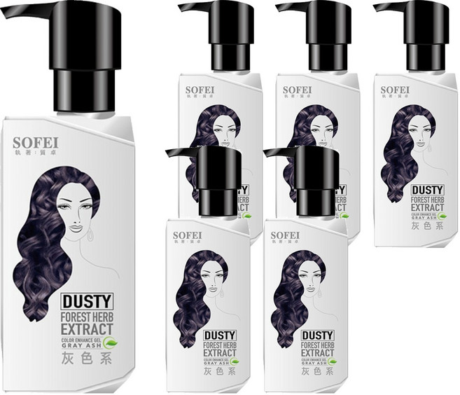 SOFEI 舒妃 型色家植萃染髮補色露 灰色系, 200ml, 6件