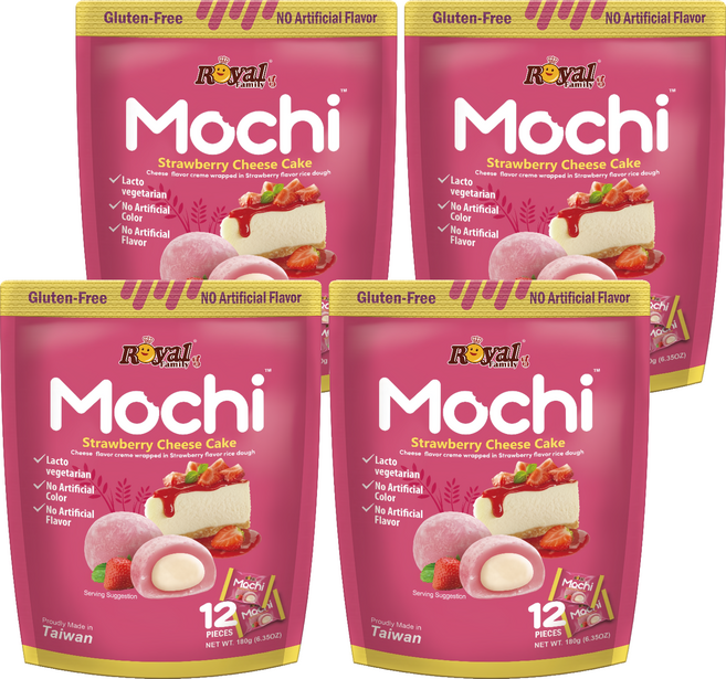 ROYAL FAMILY 皇族 草莓乳酪蛋糕風味麻糬, 4個, 180g