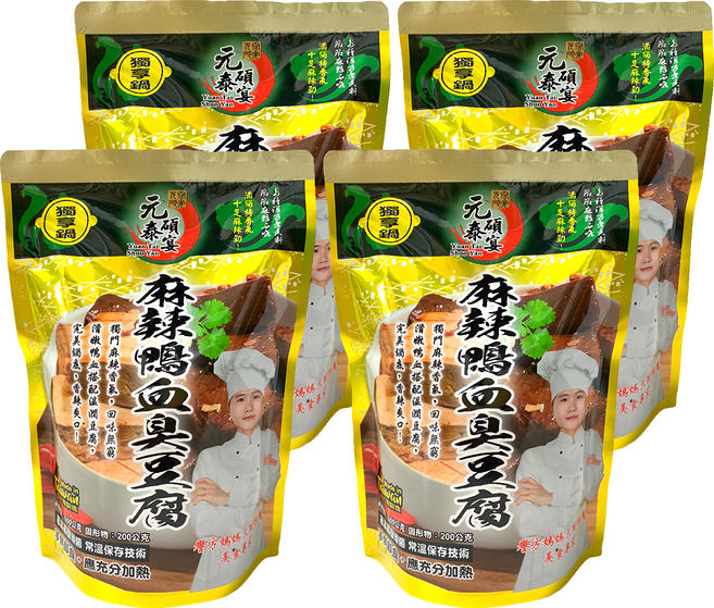 元泰碩宴 麻辣鴨血臭豆腐, 600g, 4包