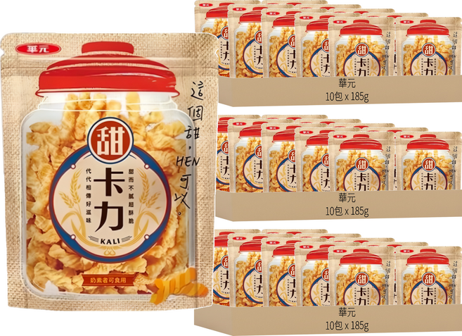 華元 餅乾 甜卡力 經典甜味, 185g, 30包