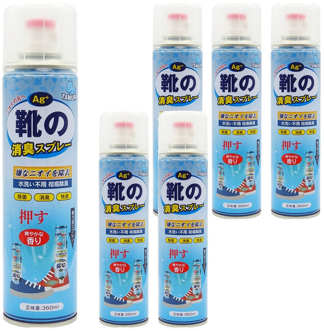 TAMURA 鞋襪消臭抗菌噴霧, 360ml, 6瓶