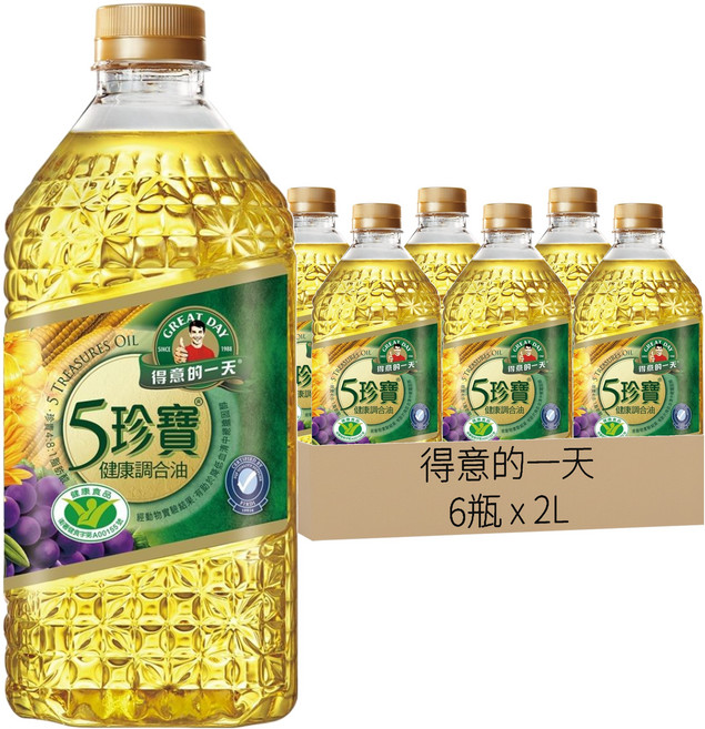 得意的一天 五珍寶健康調合油, 2L, 6瓶