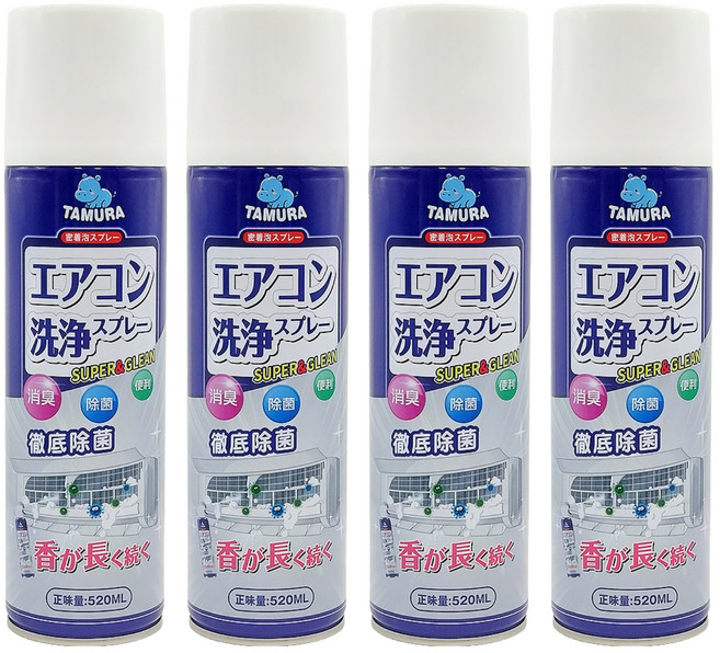 日本 TAMURA 免水洗冷氣清潔劑, 520ml, 4瓶