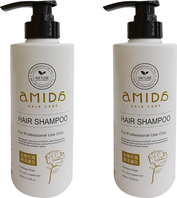 aMIDa 阿蜜達 香檳玫瑰護色洗髮精 染後髮質適用, 500ml, 2瓶