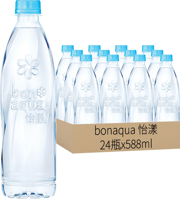 bonaqua 怡漾 鹼性離子水, 588ml, 24瓶