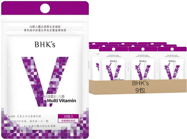 BHK's 綜合維他命, 30顆, 9包
