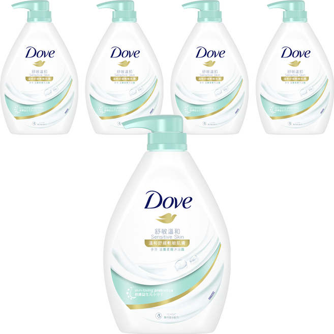 Dove 多芬 滋養柔膚沐浴露 舒敏溫和 溫和潔淨 適合各種膚質 特別是敏感肌膚, 900g, 5件
