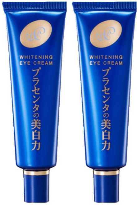 MEISHOKU 明色 潤澤皙白W撫平皺紋眼霜 眼周嘴角適用 胎盤精華 膠原蛋白 白花香氣獨家調製, 30g, 2條