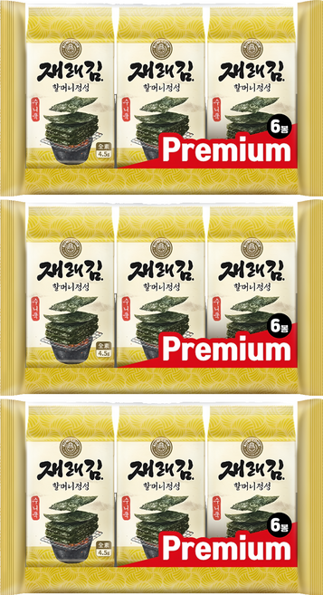 SUNI COOK 順伊奶奶 海苔 原味, 27g, 3袋