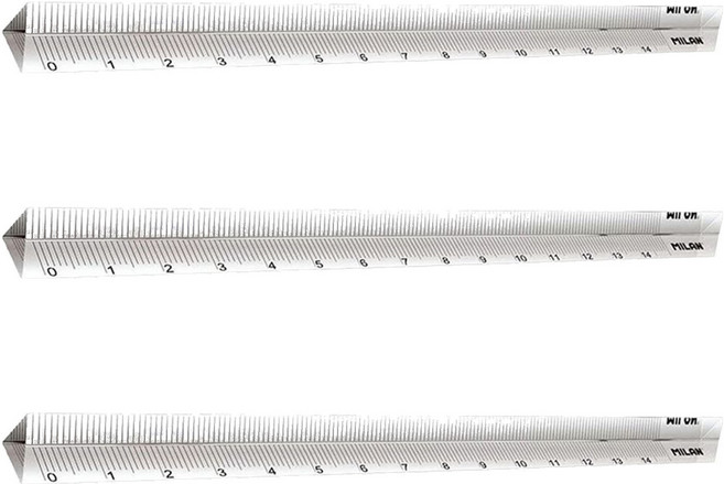 MILAN 可透視三角尺 15cm, 透明色, 3個