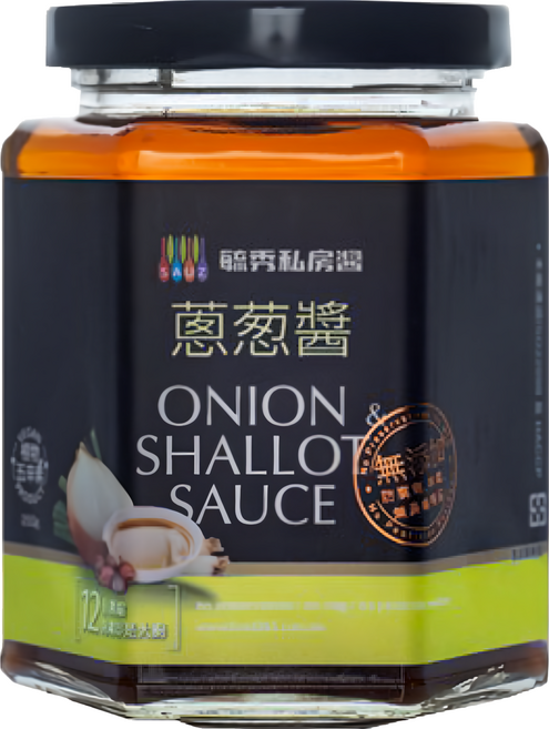 毓秀私房醬 蔥葱醬 五辛素 正宗台式調味醬 12倍濃縮, 250g, 1罐