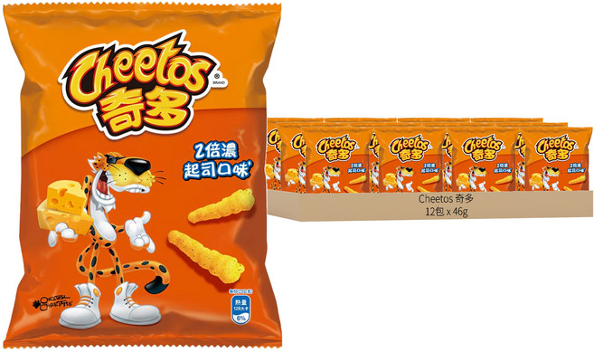 Cheetos 奇多 2倍濃起司口味玉米棒, 46g, 12包