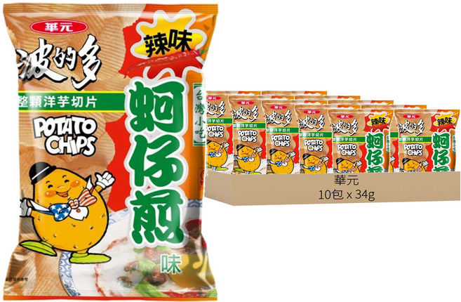 華元 蚵仔煎 辣味, 34g, 10包