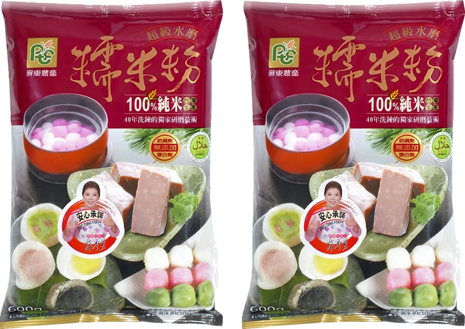 屏東農產 糯米粉, 600g, 2包