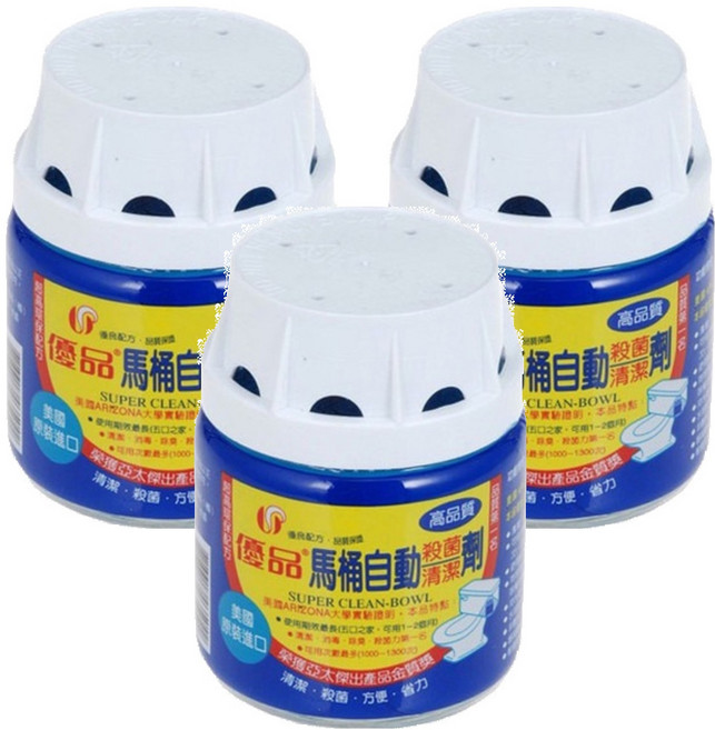 優品 馬桶自動清潔劑, 255g, 3罐