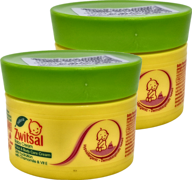 Zwitsal 嬰兒臉部身體霜, 50g, 2罐