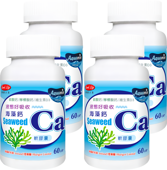 good Life 得意人生 海藻鈣軟膠囊, 60顆, 4罐