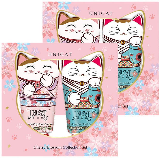 UNICAT 變臉貓 招財貓花漾護手霜禮盒 2支, 2個, 40ml