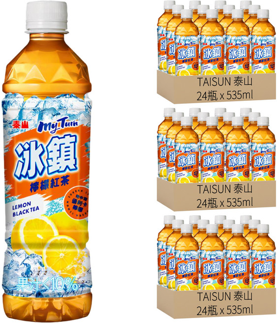 TAISUN 泰山 冰鎮檸檬紅茶, 535ml, 72瓶