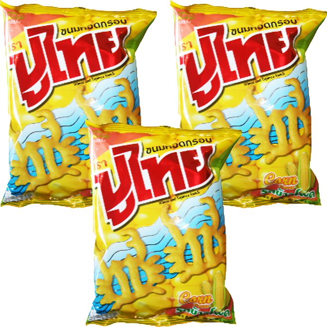 PU-Thai 泰國 螃蟹餅乾 玉米口味, 55g, 3包