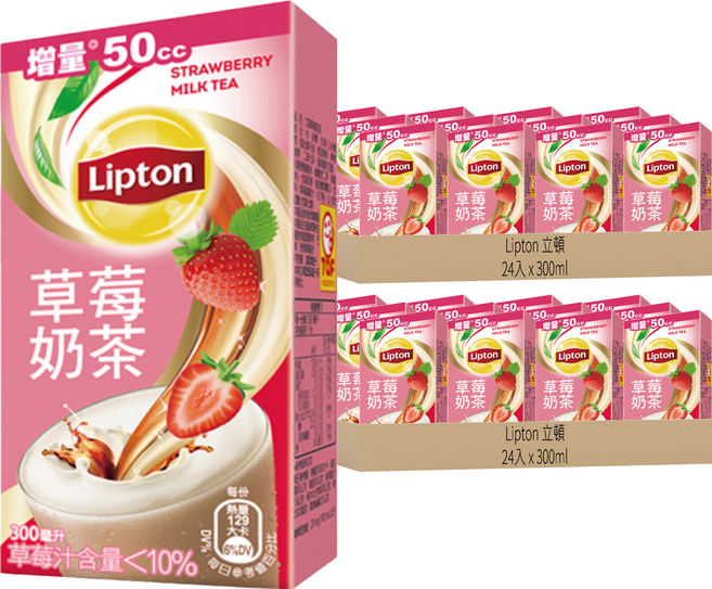 Lipton 立頓 草莓奶茶, 300ml, 48入