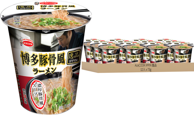 AceCOOK IPPIN 逸品 博多豚骨風味麵 73g, 12入