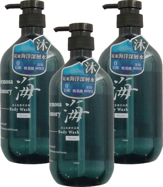 清淨海 森山島讀沐浴露 海, 750g, 3瓶