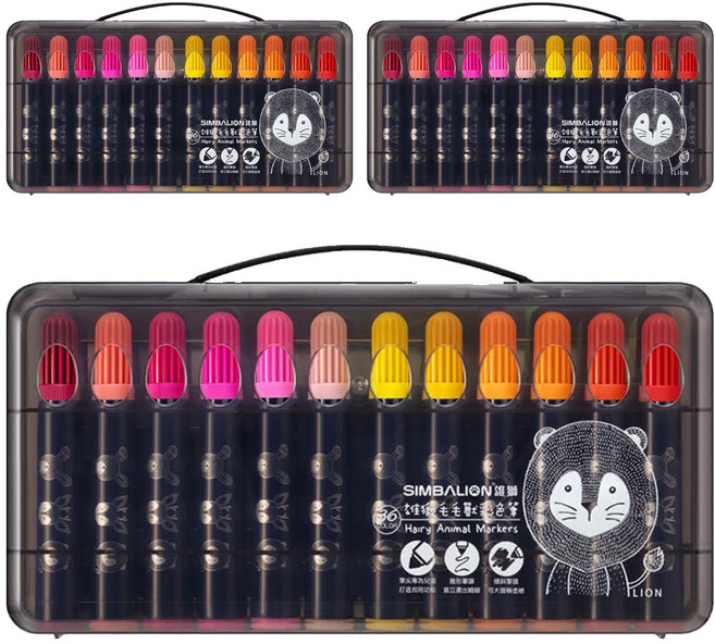 SIMBALION 雄獅 毛毛獸彩色筆, 毛毛獸, 3盒