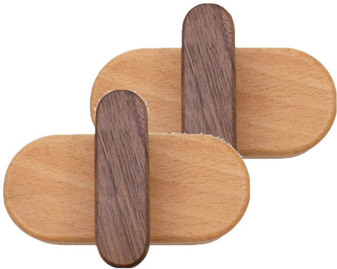 zozo 日式簡約木質掛勾 LV102-1, 櫸木, 2個