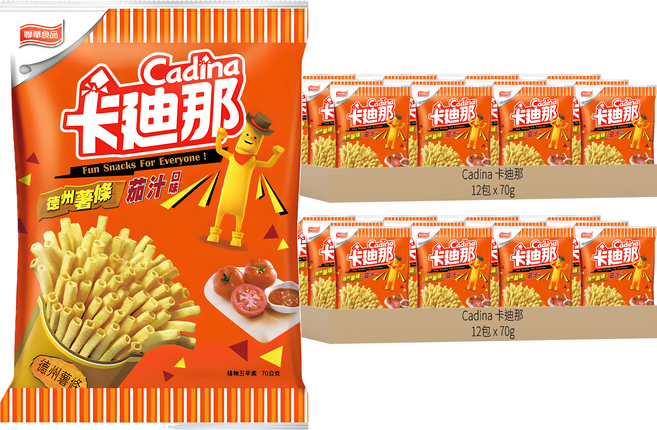 Cadina 卡迪那 德州薯條 茄汁口味, 70g, 24包