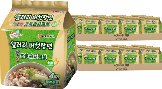 [箱裝]KORMOSA 韓寶 韓素香芹菜香菇湯麵 110g, 48包