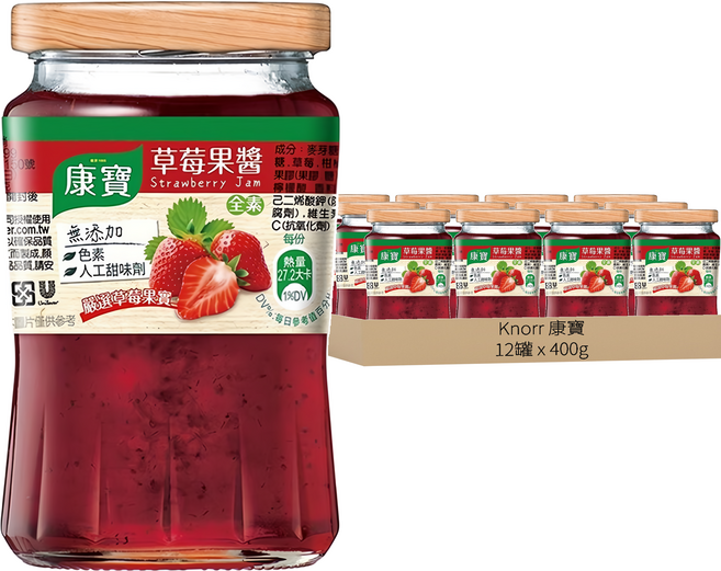 Knorr 康寶 草莓果醬, 400g, 12罐