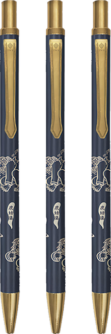 IWI 蒙恬 時光系列 中性筆 0.5mm 妖怪臺灣聯名版, 藍色, 3支