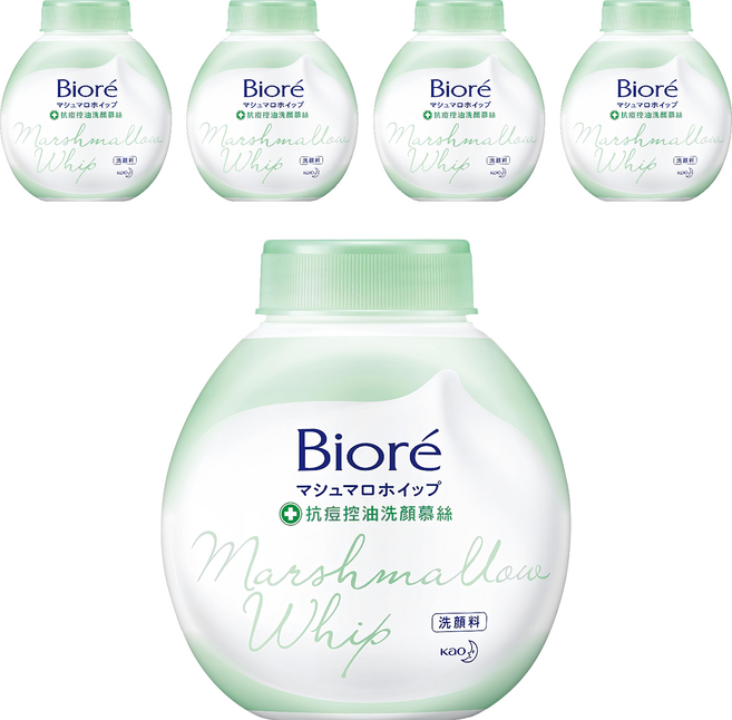 Biore 蜜妮 台灣公司貨 洗顏慕絲 抗痘控油 更替瓶, 160ml, 5件