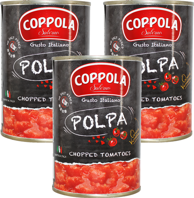 COPPOLA 柯波拉 切丁番茄 無添加鹽 全素, 400g, 3罐