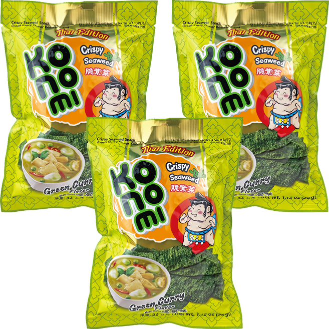 Konomi 相撲手 脆紫菜 綠咖哩, 32g, 3包