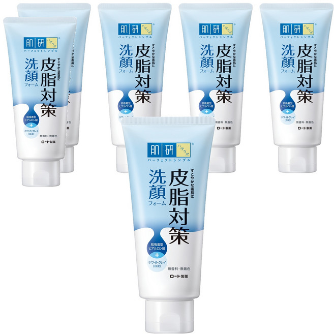 HADALABO 肌研 台灣公司貨 皮脂對策洗顏乳, 100g, 6條