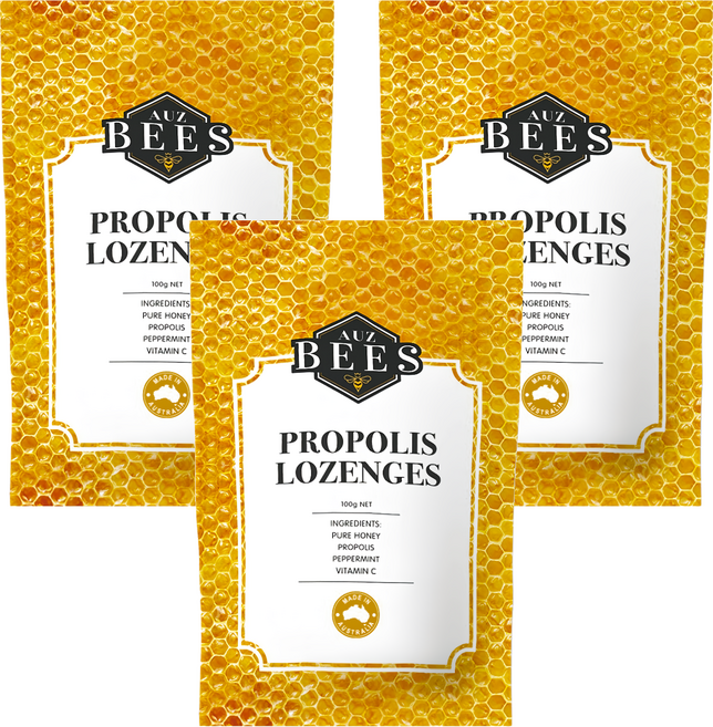 AUZ BEES 澳蜜工坊 蜂膠潤喉糖, 3個, 100g