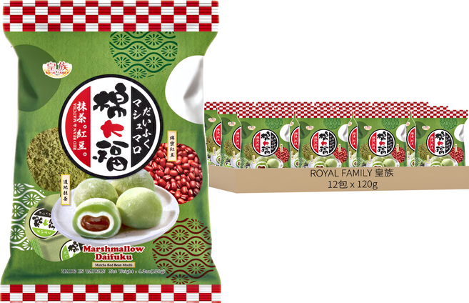 ROYAL FAMILY 皇族 麻糬大福 抹茶紅豆, 120g, 12包