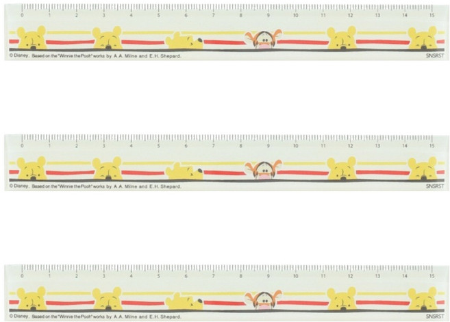 sun-star 小熊維尼直尺 15cm, 維尼與跳跳虎, 3個