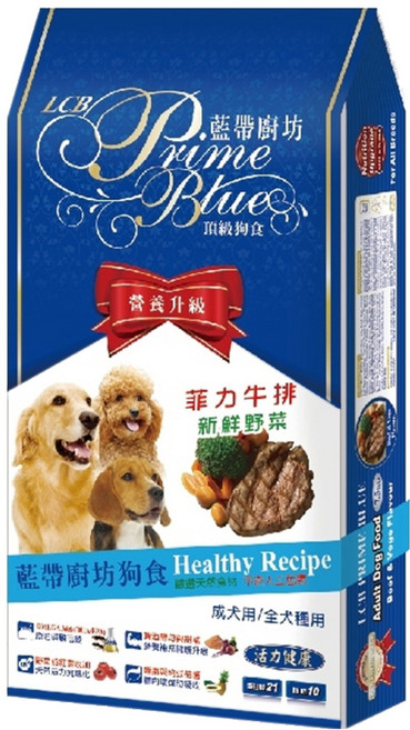 LCB 藍帶廚坊 成犬/全犬種用 乾飼料, 牛肉野菜, 7.5kg, 1袋
