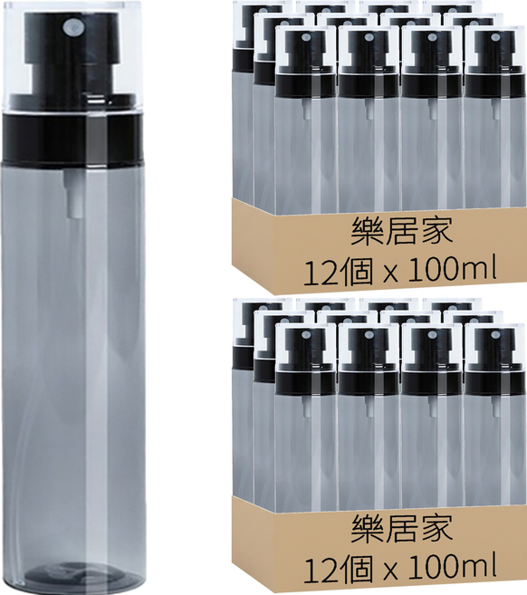 隨身噴霧瓶 100ml, 24個, 透黑
