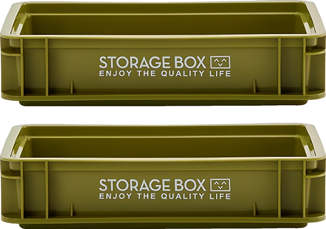 工業風收納盒, 綠色, 2個