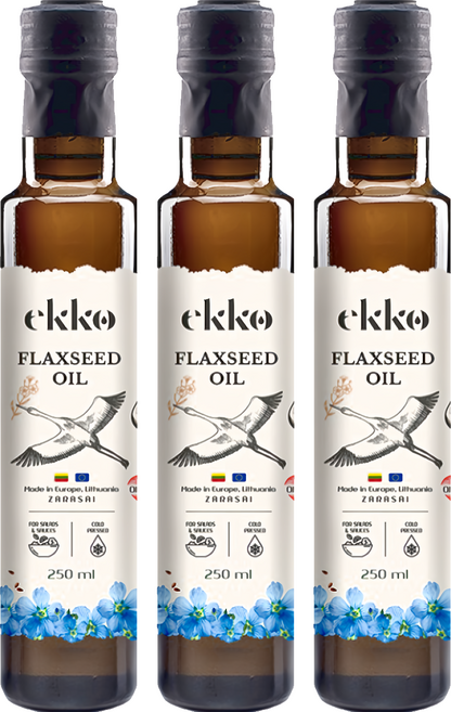ekko 冷壓初榨亞麻籽油, 250ml, 3瓶