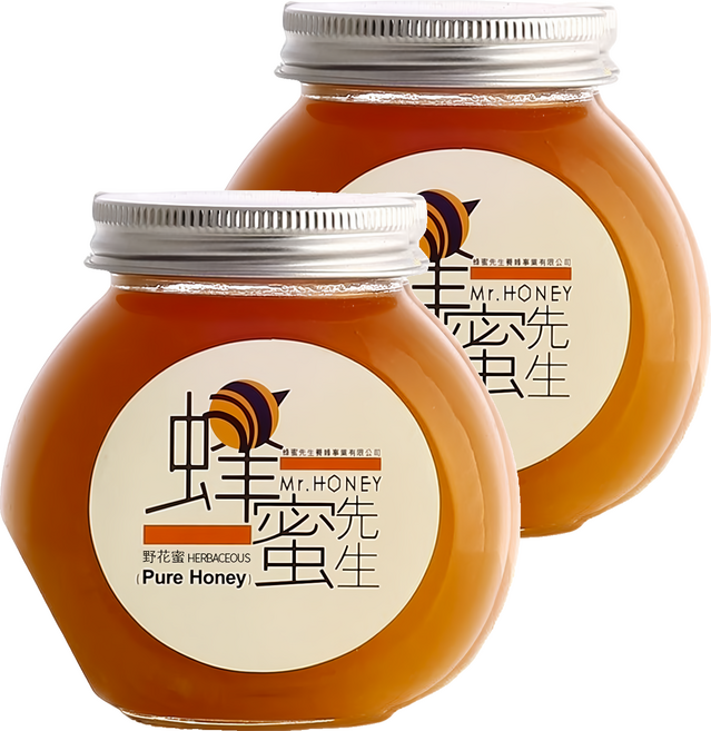 Mr.HONEY 蜂蜜先生 野花蜜 嚴選嘉義 特殊自然風味 獨特微酸口感和濃郁花草香, 240g, 2罐