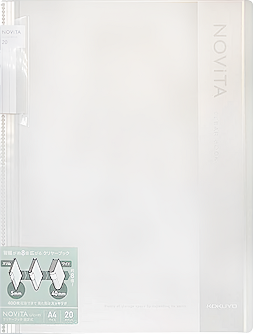 KOKUYO 國譽 NOViTA 收納資料夾 A4 大容量 文件整理, 透明, 1個