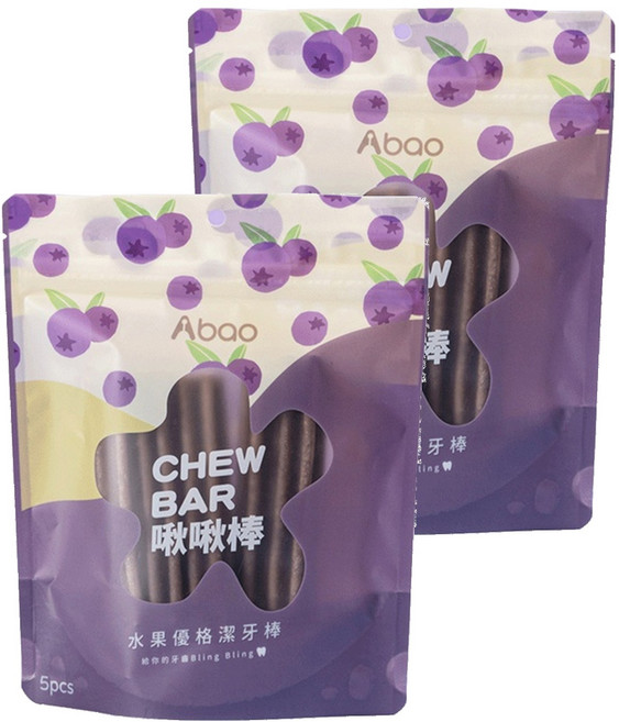 Abao 阿寶 水果優格啾啾棒 5個, 65g, 2包, 藍莓