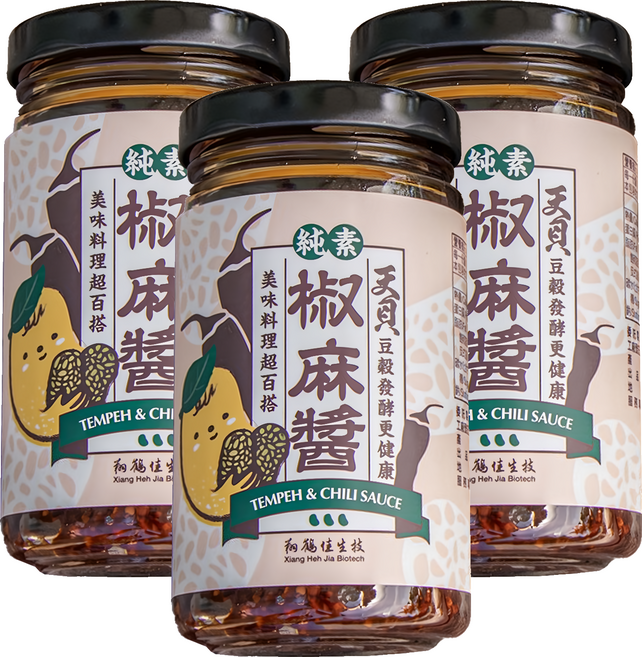翔鶴佳生技 天貝椒麻醬 全素, 220g, 3入